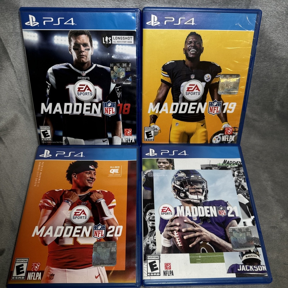 Madden 18, 19, 20 And 21 PS4 Lot Mahomes Brady Covers
